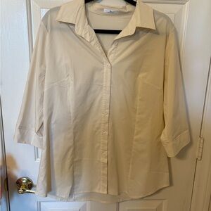 Cream Button-Up Blouse